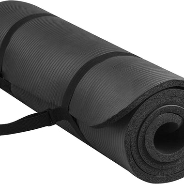 All Purpose 1/2-Inch Extra Thick High Density Anti-Tear Exercise Yoga Mat with Carrying Strap with Optional Yoga Blocks, Multiple Colors